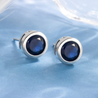 Boucles d'oreilles saphir double