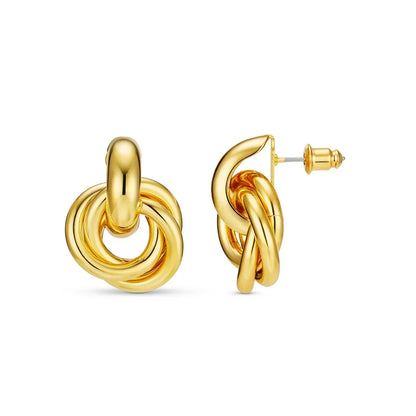 Boucles d'oreilles déclaration entrelacées Dorées