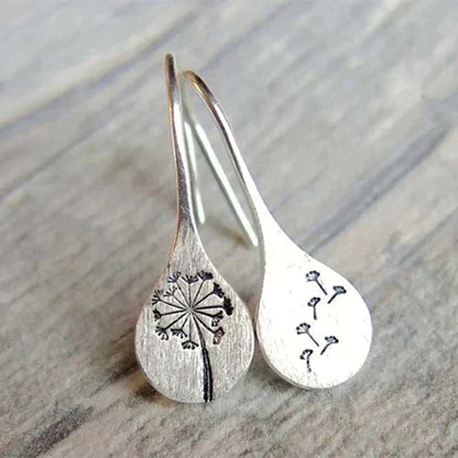 Boucles d'oreilles feuille de pissenlit en argent sterling plaqué