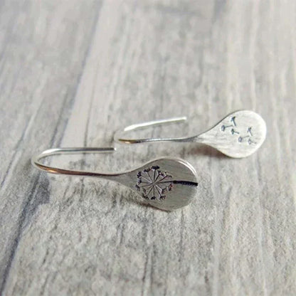 Boucles d'oreilles feuille de pissenlit en argent sterling plaqué
