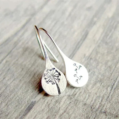 Boucles d'oreilles feuille de pissenlit en argent sterling plaqué