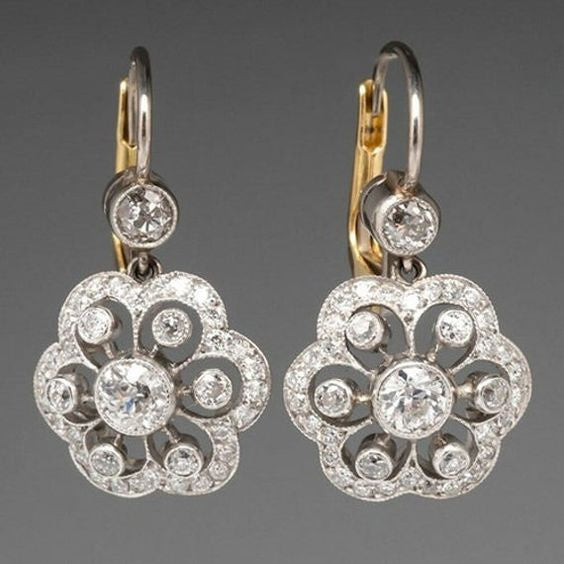 Boucles d'Oreilles Mandala de Cristal Vintage