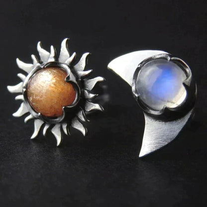 Boucles d'Oreilles Soleil Lune