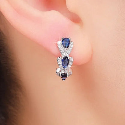 Boucles d'oreilles Blason Saphir Royal