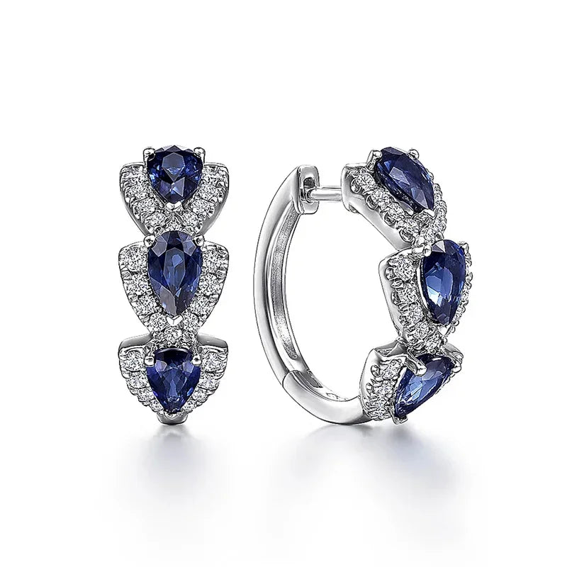 Boucles d'oreilles Blason Saphir Royal