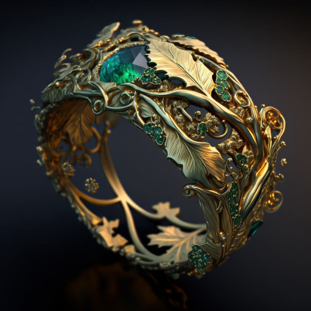 Bague creuse en cristal exotique terrestre