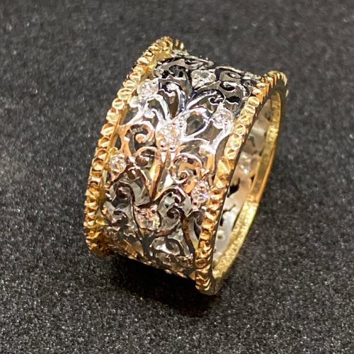 Claudia - Bague Vintage de Zircon en Forme de Lierre