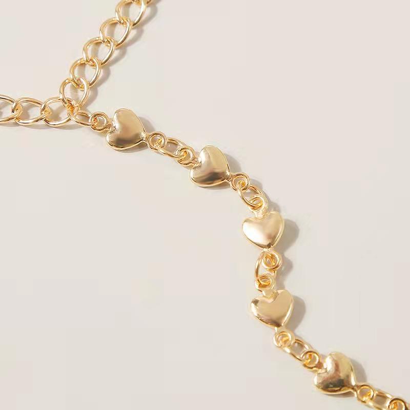 Bracelet de Chaîne pour Doigts Cœurs Vifs