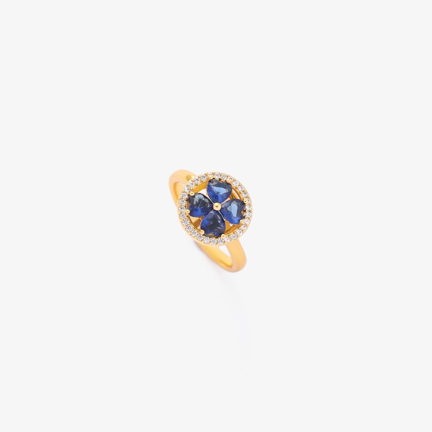Bague tournante cœurs saphir Dorée