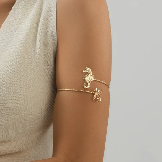 Bracelet Ajustable Hippocampe en Or
