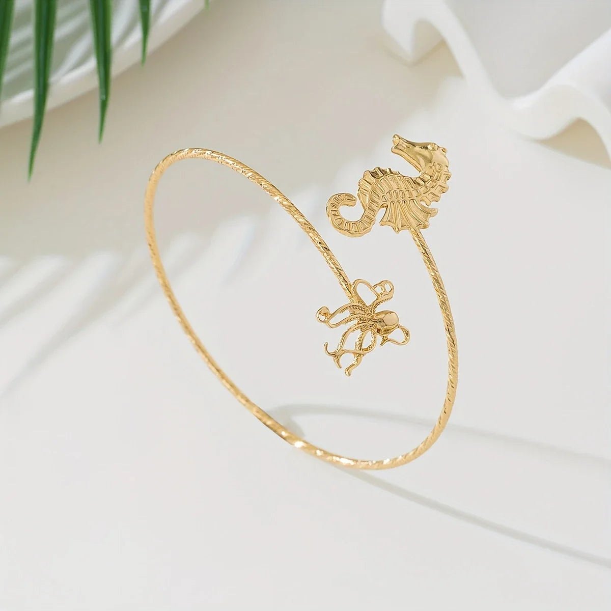 Bracelet Ajustable Hippocampe en Or