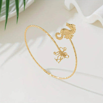 Bracelet Ajustable Hippocampe en Or
