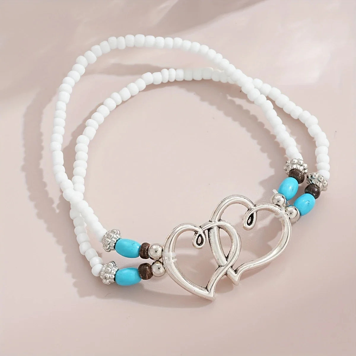 Ensemble Collier et Bracelet Cœur en Argent