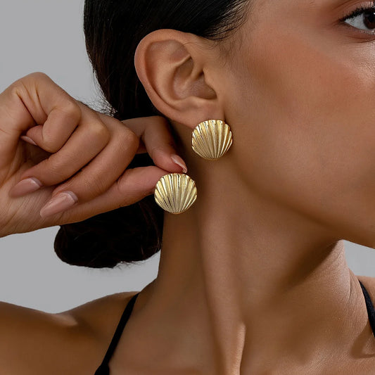 Boucles d'Oreilles Bohème Coquillage en Or Imperméables