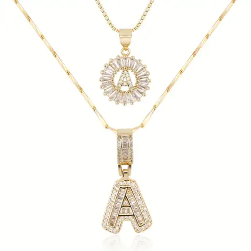 Set de colliers initiales Pavé Dorés