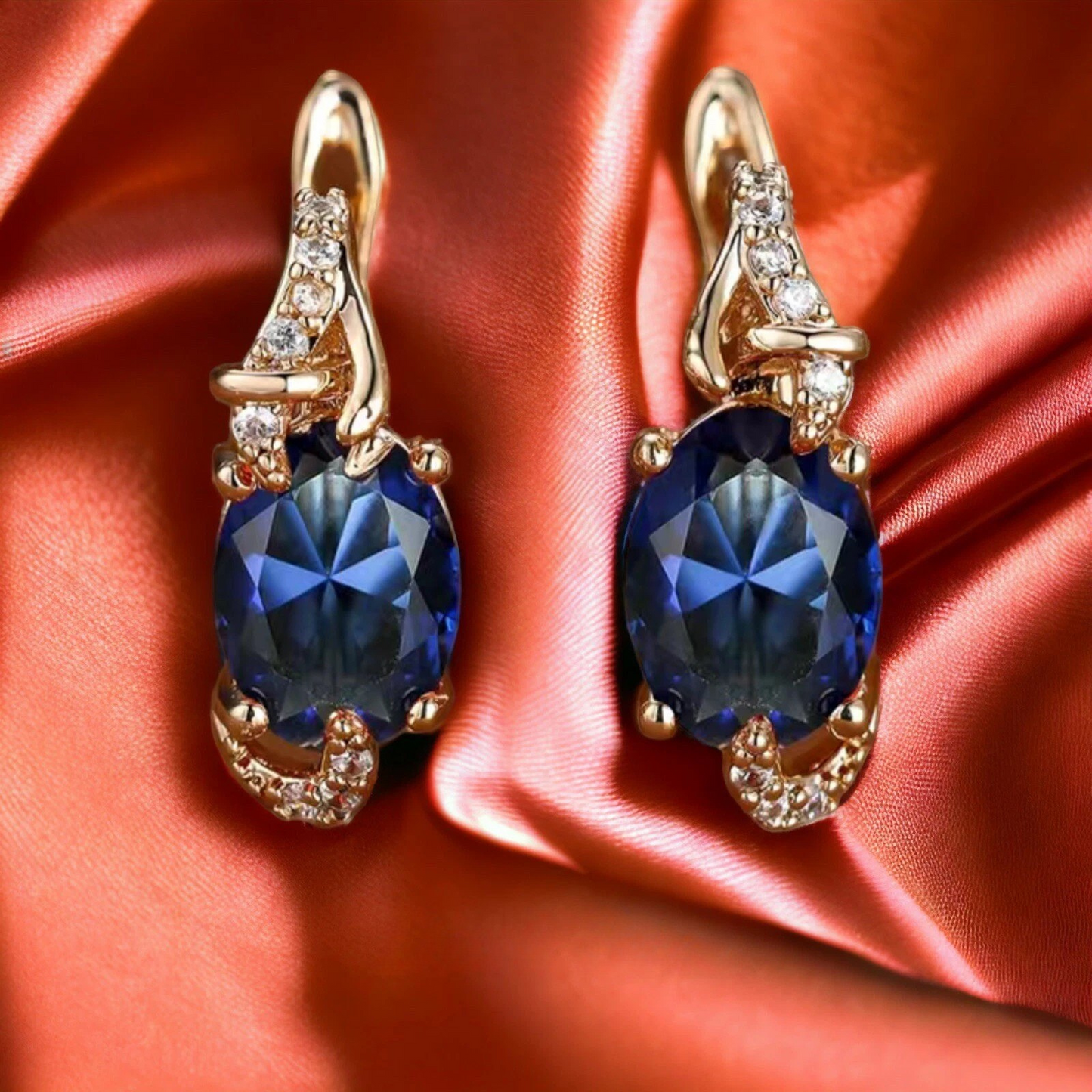 Boucles d'oreilles pendantes Minuit Royal Dorées