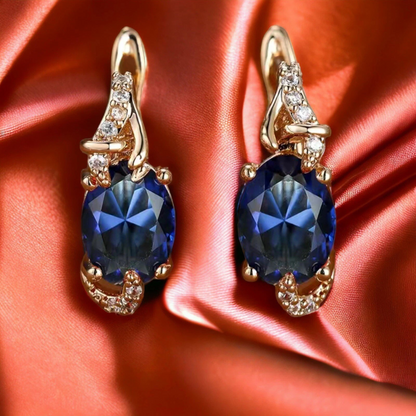 Boucles d'oreilles pendantes Minuit Royal Dorées