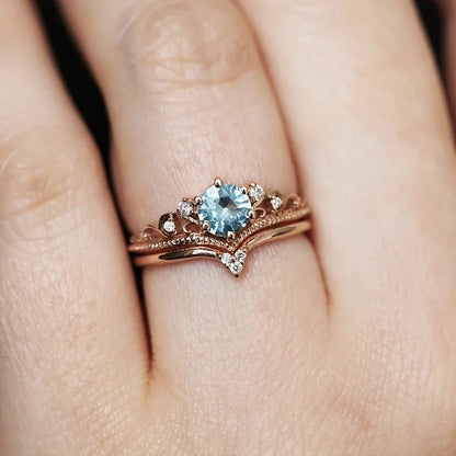 Bague Princesse Bleue en Or avec Zircon