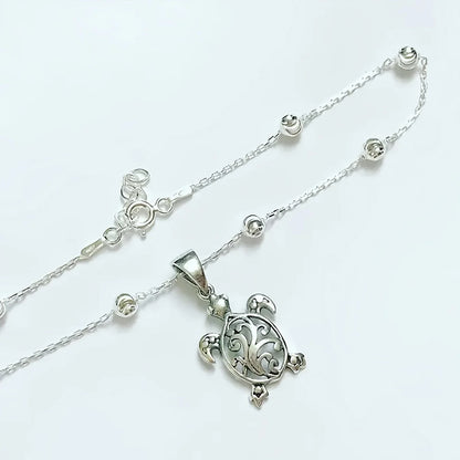 Bracelet de Cheville Tortue Bohème avec Perles Rondes Imperméable