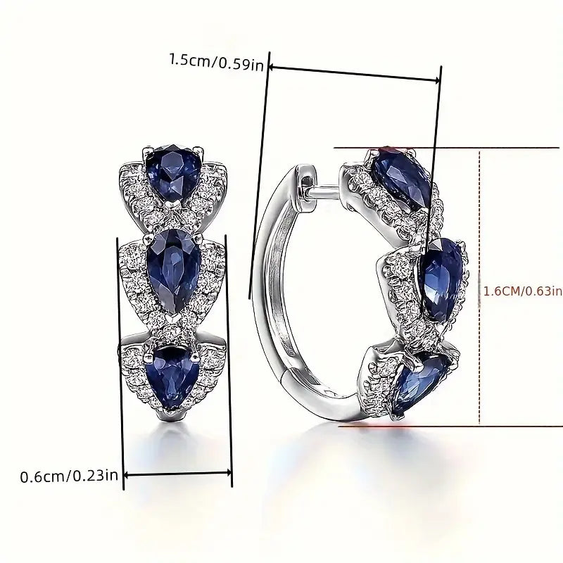 Boucles d'oreilles Blason Saphir Royal