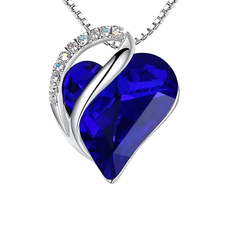 Collier cœur saphir infini