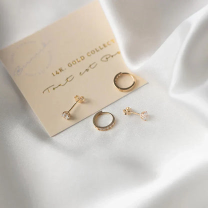 Boucles d'oreilles en pierre Larmes de Lune Dorées