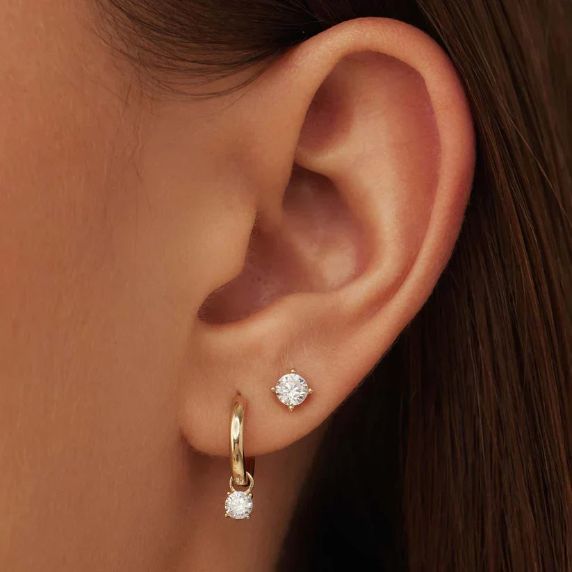 Boucles d'oreilles en pierre Larmes de Lune Dorées