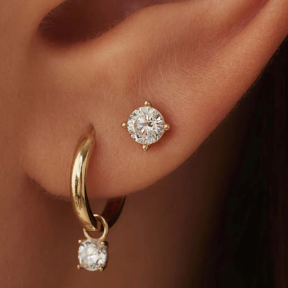 Boucles d'oreilles en pierre Larmes de Lune Dorées