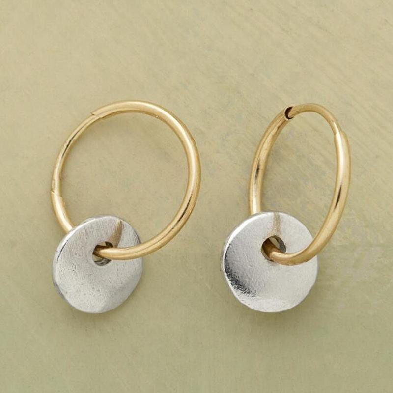 Boucles d'Oreilles en Or et Argent Vintage