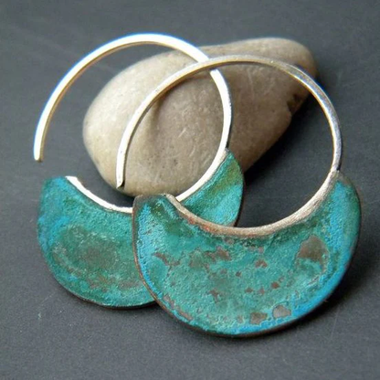 Boucles d'Oreilles Turquoise Usées Vintage