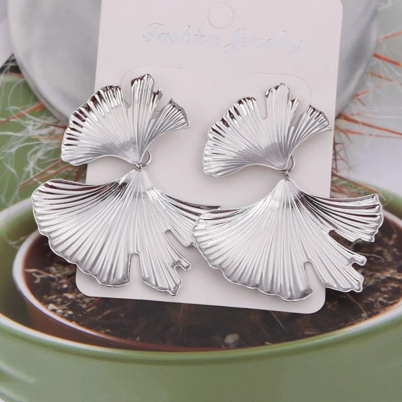 Boucles d'Oreilles Vintage de Ginkgo Biloba