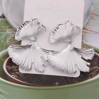 Boucles d'Oreilles Vintage de Ginkgo Biloba