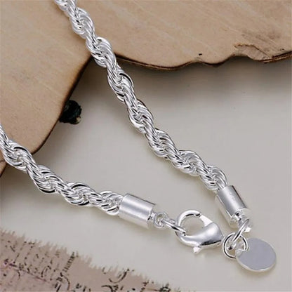 Bracelet Type Corde Tressée d'Argent 925
