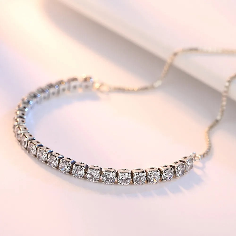 Belle Bracelet d'Argent 925 avec Zirconies