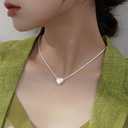 Collier d'Argent 925 avec Cœur Gravé