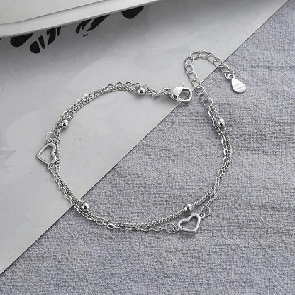 Bracelet Fin d'Argent 925 avec Cœur