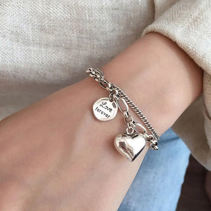 Bracelet d'Argent 925 avec Gravure "Love Forever" + 2 Charms Gratuits