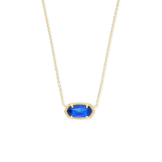 Collier saphir ovale classique Doré